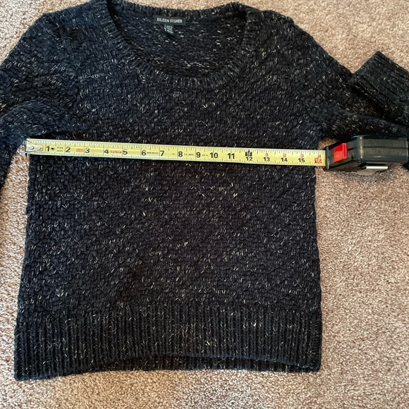 Eileen Fisher Pullover Sweater - Size XS - Black with Tan Flecks - Picture 3 of 5
